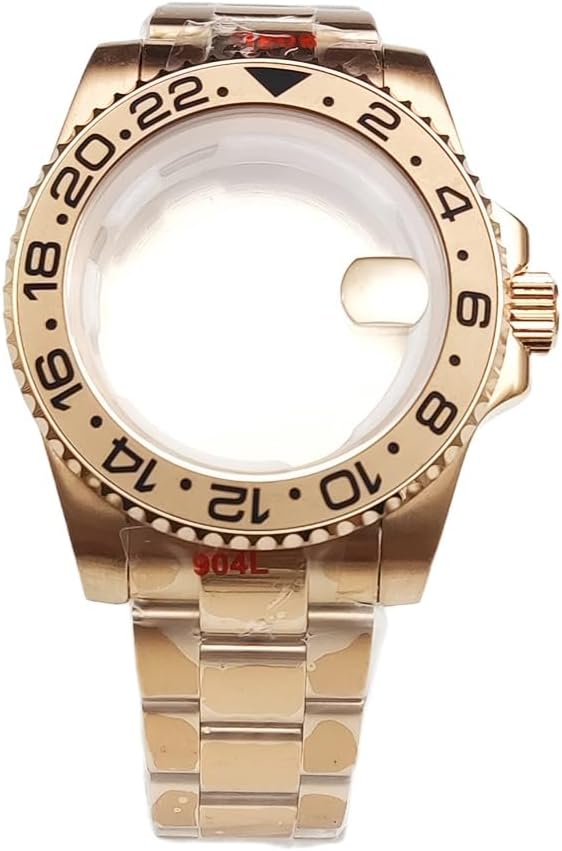 40mm Watch Case + Bracelet + Bezel Kit, Screw-Down Crown Replacement Watch Case Modification Parts for Rolex Yacht-Master