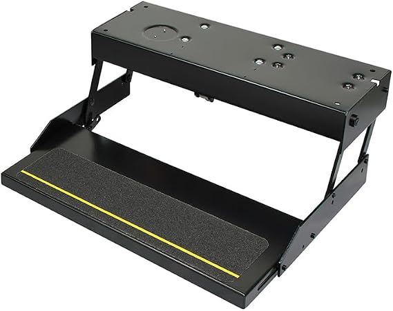 Kwikee 39 Series Electric Step Assembly, Logic Control Unit, Power Switch Kit for RV, Travel Trailers, Hidden Light, 8.5" Step Rise, Anti-Slip Surface, 12V DC Motor, Steel Construction - 3724742