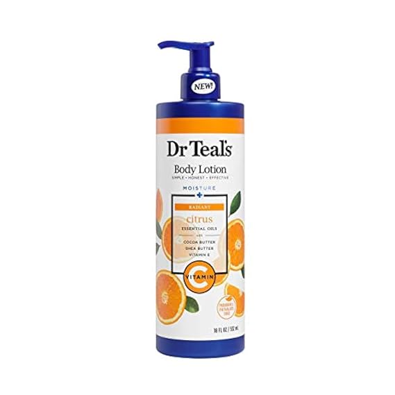 Dr Teal's Glow & Radiance with Vitamin C & Citrus Essential Oils Body Lotion 18oz