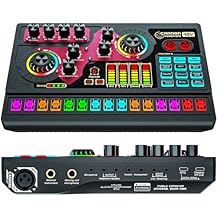 Audio Mixer, Sound Board for Pc/Phone Live Streaming Singing Gaming, for XLR/6.35mm/3.5mm Microphone, X5 Sound Board with Autotune for Gaming, Sining, Sound Card for Live Streaming