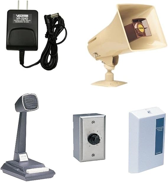 Valcom Commercial Paging Horn Loud Speaker System Kit Indoor/Outdoor Intercom