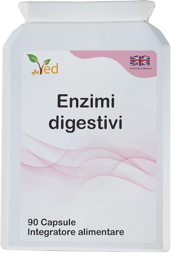 Ved Digestive Enzymes, Comprehensive Food Intolerance Complex, Targets Multiple Intolerances Including Gluten, Lactose & Casein, 90 Vegan Capsules(45 Days Supply)