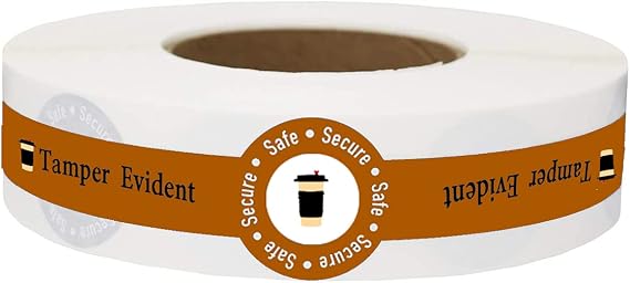 Safe Secure Tamper Evident Seals Stickers for Drink Lids,1 x 9Food Delivery Stickers - Sealed for Freshness Labels Drink Food Seal Stickers (500 Total Labels)