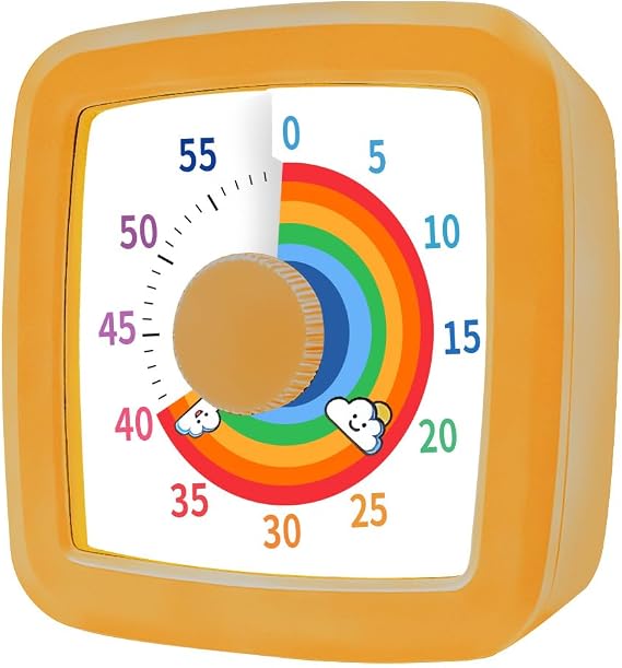 Visual Timer Kids/Adults 60 Minutes Rainbow Countdown Timer Time Management Tool Desk with Large Screen Time Management Tool for Kitchen School Office