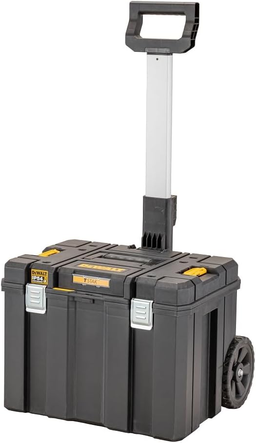 DeWALT TSTAK DWST83347-1 Mobile Tool Box with Carrier Tires, Tool Box, Storage Case, Tool Box, Easy to Carry, Stacking Storage