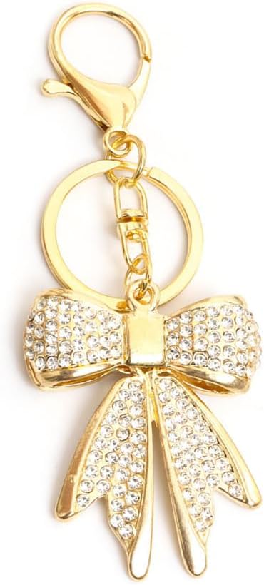 Sparkly Rhinestone Cute Bow Knot Keychains for Women Charms Keyring Car Purse Handbags Backpacks Pendant