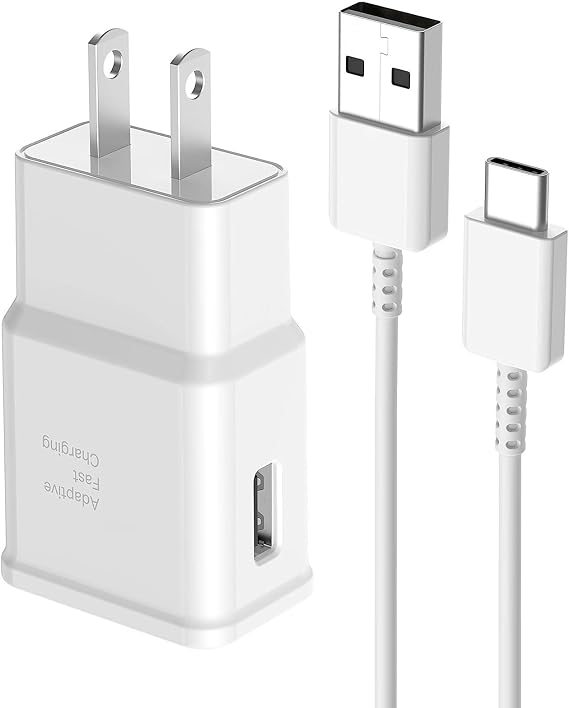 Fast Charger for Samsung Type C Fast Charging Cable Cord with Android Phone USB Wall Charger Block for Samsung Galaxy S10 9 8 Plus/Note 20 10 9 8/S20 S21 S22 S23 S24 Ultra/A52 53 54 55