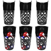6 Pack Pool Table Pockets, Pool Table Web Pockets, Billiard Pool Table Accessories for Replacement (Black)