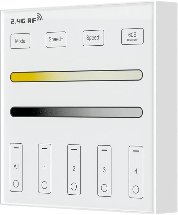 BTF-LIGHTING 2.4G RF Wireless Single Color Wall Mounted Smart Panel Remote