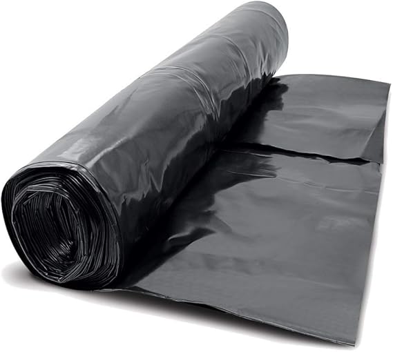 Black Polythene Plastic Damp Proof Membrane Cover DPM 300mu (8mx4m)
