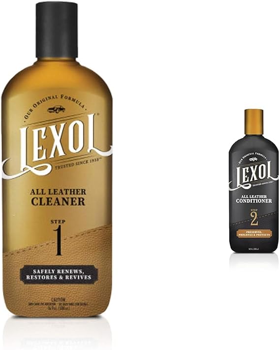 Lexol All Leather Cleaner with All Leather Conditioner (16.9 oz Each, 2-Step System)