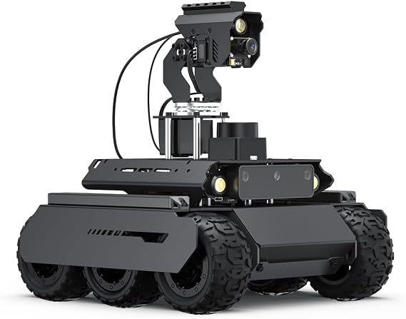 Waveshare UGV Rover ROS 2 Open-Source 6 Wheels 4WD AI Robot, Dual Controllers, Computer Vision,  with Interactive Tutorials, All-Metal Body, Compatible with Raspberry Pi 5 (NOT Included)