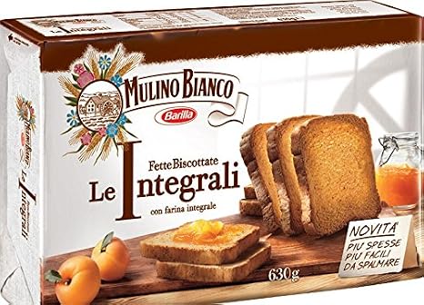 Mulino Bianco: "Le Integrali" Fette Biscottate 72 count -Whole Wheat Italian Toast - 22.22 Oz (630g)