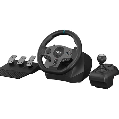 PXN V9 Gaming Steering Wheel, 270/900 Degree Raing Wheel with Pedals and Shifter, Compatible with Xbox One, Xbox Series S/X, PC, PS4, PS3, and Switch