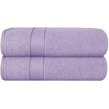 GLAMBURG 700 GSM Premium Cotton 2-Pack Oversized Extra Large Bath Sheet Set - 100% Combed Cotton - 2 Bath Sheets 35x70 - Luxury Hotel & Spa Quality - Durable Ultra Soft Highly Absorbent - Purple