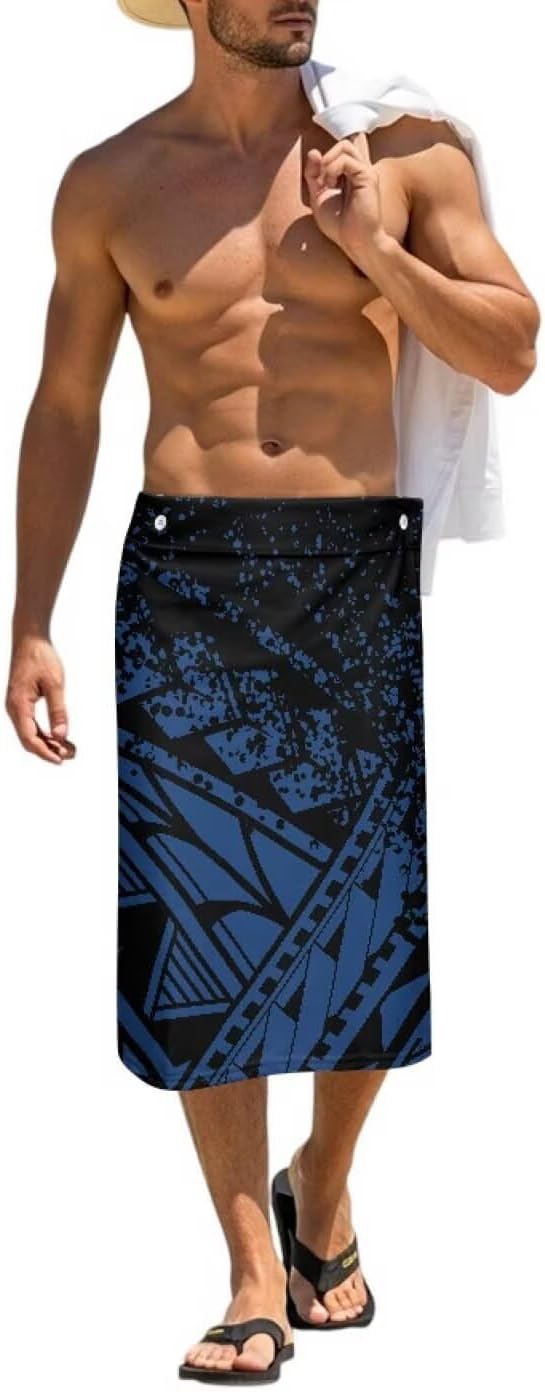 Men's Polynesian Pareo Hawaiian Wrap Skirt Tropical Beachwear