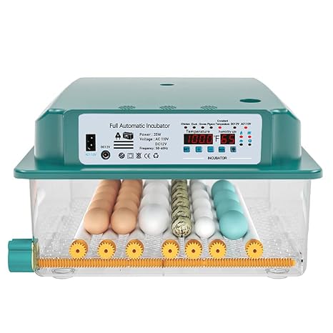 Fahrenheit 36 Eggs Incubators, Humidity Monitoring, Automatic Turn Eggs, Home Incubator for Hatching Eggs, Quail Eggs Incubators with Egg Candler