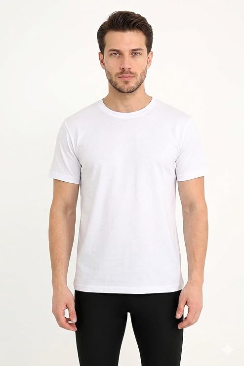 Erkek Basic Tişört - Regular Fit Bisiklet Yaka%100 Pamuklu