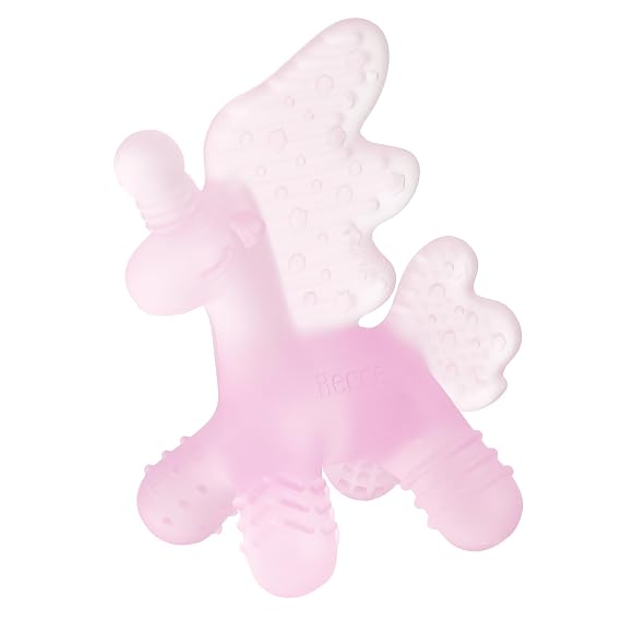 HECCEI Baby Teether Toy, Soft FoodGrade Silicone Teether, Soft Infant Teether Chew Toy, BPA Free, Multi-Texture Design Teether (Blush Glow)