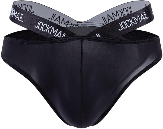JOCKMAIL Men's Thong Underwear Sexy Men's Ice Silk Thong Bikini Low Rise Soft Underwear