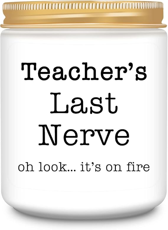 Homsolver Teacher Appreciation Gifts for Women, Christmas Birthday Valentines Retirement Thanksgiving Teachers' Day Graduation Season, Teachers Last Nerve Scented Candles