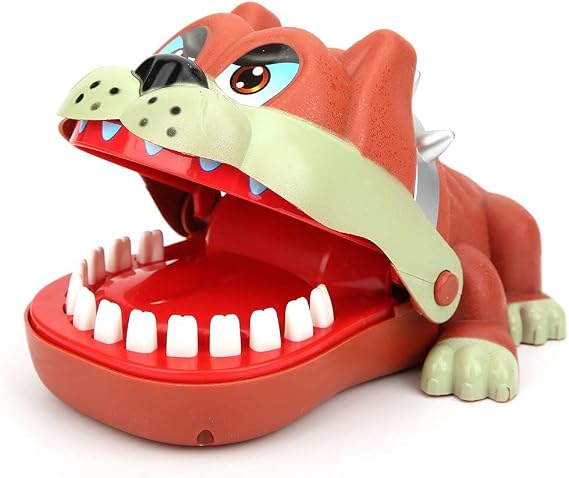 Pssopp Bulldog Teeth Game, Dentist Bite Finger Game Hand Funny Board for Adults Kids Friends Family Fun at Home Travel