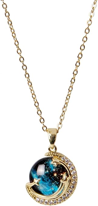 Women Stainless Steel Gold Chain Star Sky Pendant