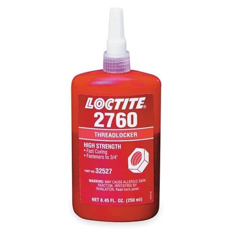 Loctite 32527 Red 2760 High-Strength Threadlocker, 250 mL Bottle