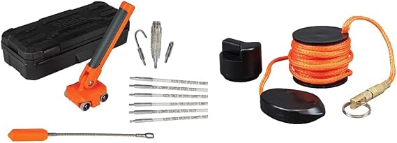 Klein Tools Wire Pulling Kit with Magnetic Puller and Glow Rods (30 Foot)