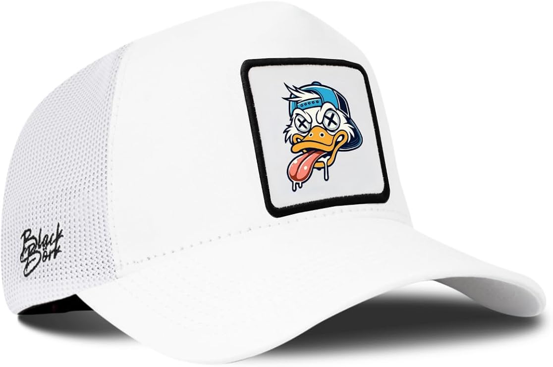 White Trucker Hat with Duck Logo