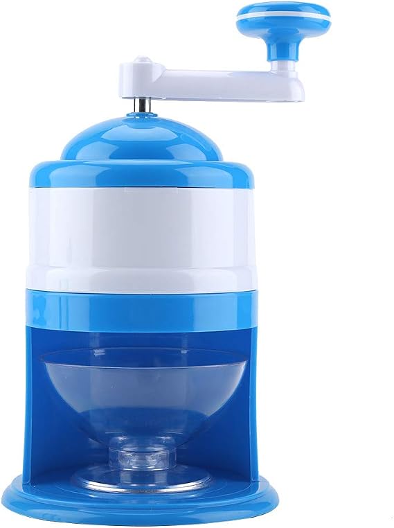 Portable Hand Crank Manual Ice Crusher Shaver, Snow Cone Maker Machine for Household Kitchen, Shaved Ice and Slush