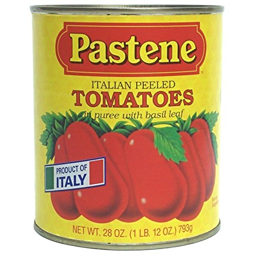 Pastene Imported Italian Whole Peeled Tomatoes with Basil, 28 oz
