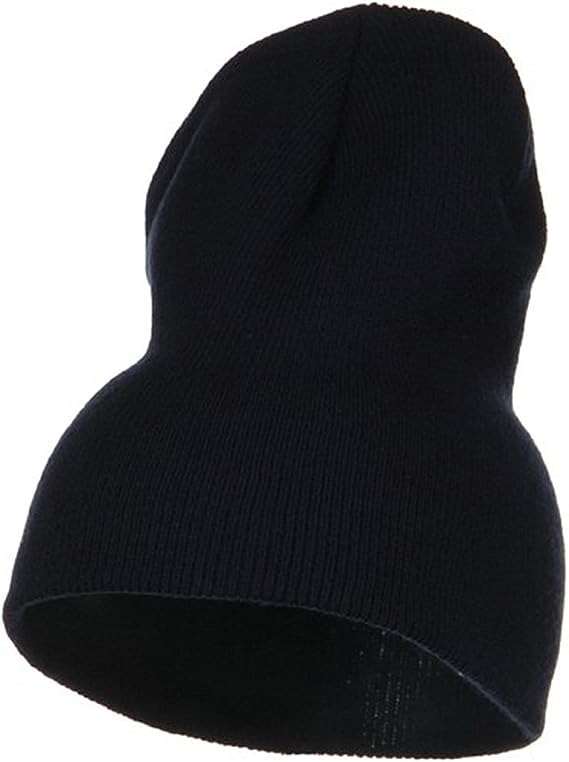 Big Stretch Plain Classic Short Beanie - Navy (for Big Head)