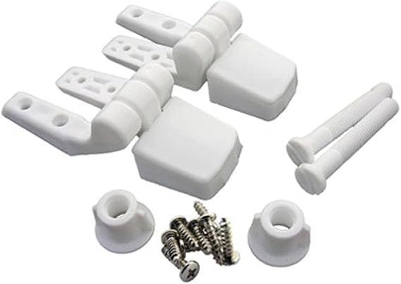 LASCO 14-1039 White Plastic Toilet Seat Hinge with Bolts and Nuts, Top Tightening, Fits Bemis Brand