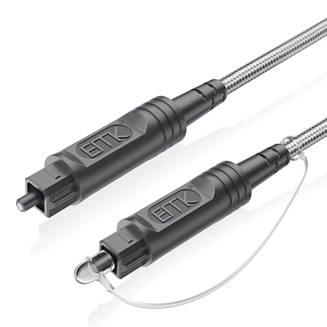 EMK Digital Optical Audio Cable-3Feet/1M Toslink Cable - Fiber Optic Cord for Home Theater,Sound bar,TV,Gaming Console,Musical Instrument,Projector,Speaker