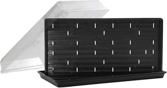 Bootstrap Farmer Microgreen Tray Hobby Starter Bundle 2 of Each - Extra Strength Microgreen Tray with Holes, Shallow 1020 No Holes, and Humidity Domes