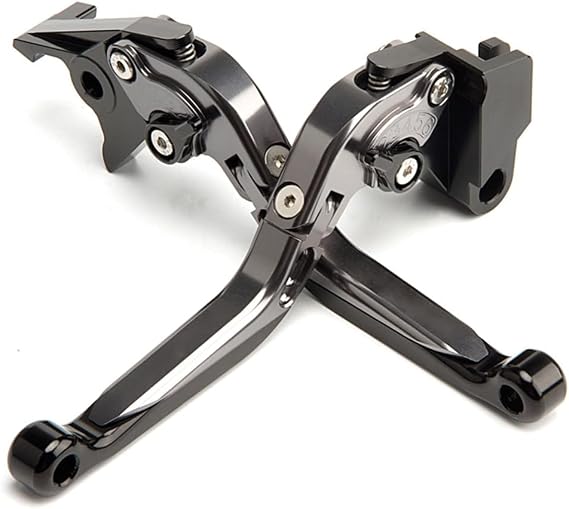 ESPEEDMTC For YAMAHA TMAX 500/ TMAX 530/ TMAX 560 Modified CNC aluminum Alloy 6-stage Length Adjustable Foldable Brake Clutch Lever Accessories (Gray)