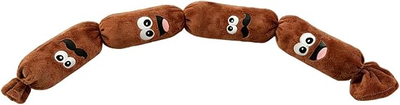 Dog Squeak Toys Soft Realistic Sausage Shape Interactive Player Plush