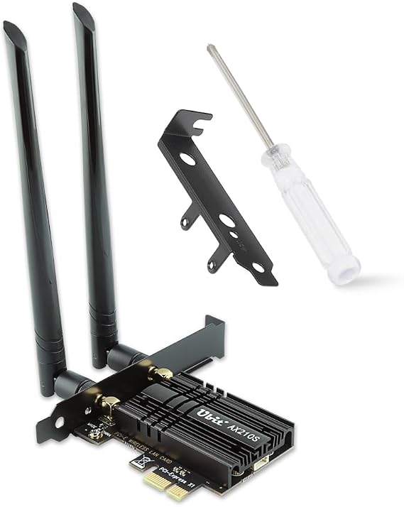 Ubit AX210 WiFi 6E PCIe Wireless WiFi Card Up to 5400Mbps(6GHz/5GHz/2.4GHz),BT5.3,OFDMA,MU-MIMO,Support Win 11/10 64bit Only