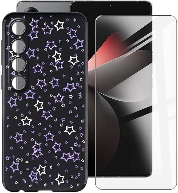for Meizu 21 Pro Case, with [1 X Tempered Glass Screen Protector], Black Soft Silicone Protective Shell, Shockproof Bumper Phone Case for Meizu 21 Pro (6.79") - Xinghai