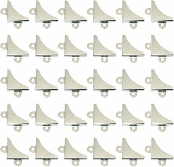 30PCS Mirror Picture Triangle Corner Fixing Bracket 30.3x5.5mm Iron Replacement Fitting for Bags Wooden Boxes Picture Frame Protective Corner