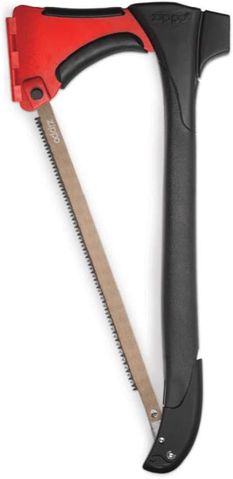 Zippo 3-in-1 Axesaw | Folding Camp Saw, Camping Axe Hatchet Combo, Multi Tool, Compact Foldable, Outdoor Saws, Portable, Woodsman, Stainless Steel