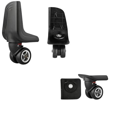 360 Degree Swivel Mute Repair Replacement Luggage Wheel Suitcase Wheels Parts Spinner (W078#) (Front & Back Wheels (Set of 2 Pairs))