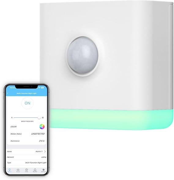 THIRDREALITY Multi-Function Night Light, Zigbee Repeater, 3-in-1 Combines a Motion Sensor, a Illumination Sensor and RGB Color Night Light, 1-100% Adjustable Brightness, Zigbee hub Required
