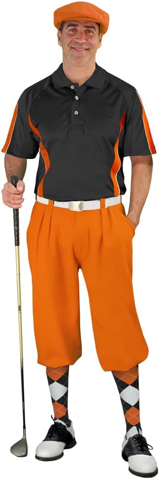 Golf Knickers Styles To Go - Mens Complete Golf Outfit - Includes, Golf Shirt, Golf Cap, and Golf Socks