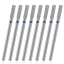 8 Pcs 3/32'' Cuticle Clean Drill Bit Cuticle Nail Drill Bit Set Electric Nail File Machine Cuticle Bits Diamond Nail Bits Manicure Pedicure Polishing Kit with Case for Nail Salon Manicure