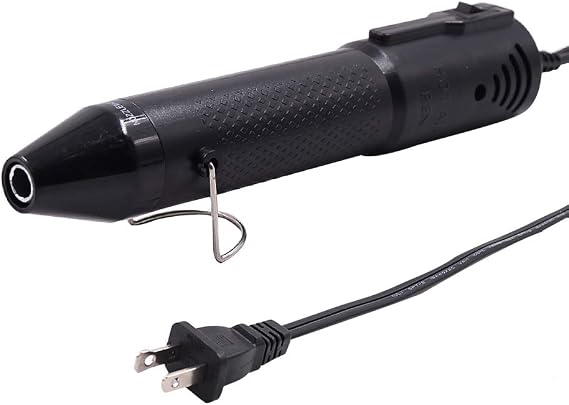 Heat Pen,Mini Heat Gun,Hot Air Pen Tools Shrink Pen with Stand For DIY Embossing And Drying Paint Multi-Purpose Electric Heating Nozzle 150W 110V (Black,Black)