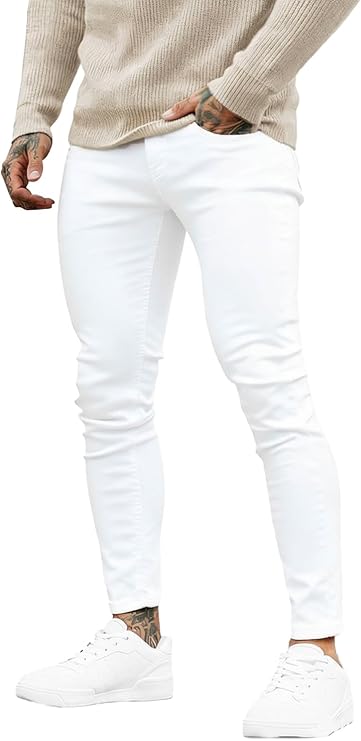 GINGTTO Skinny Jeans Men Slim Fit Stretch Tapered Leg