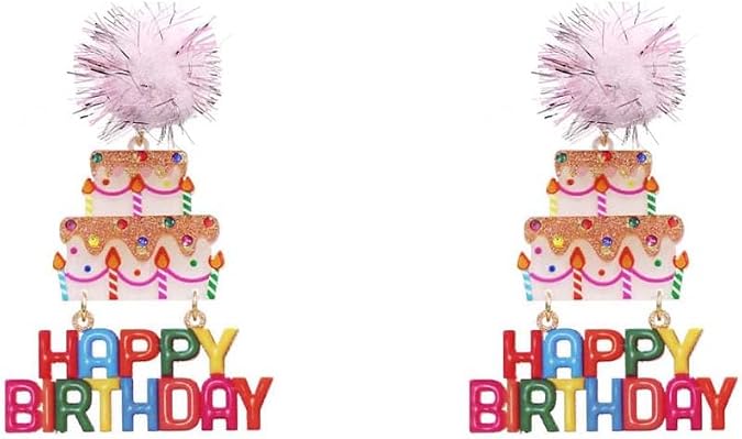 Birthday inspired Earrings Rhinestone, Fashion, Cute, Colorful, Glitter