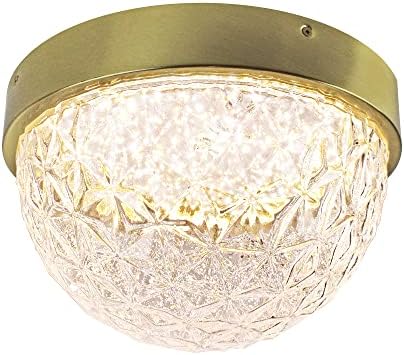 Ultralux 11 Inch Classic Brushed Gold LED Ceiling Light Fixtures, Dimmable Flush Mount LED Ceiling Lamp, 1500 Lumens 3000K, 15W Integrated LED Flush Mount Light,